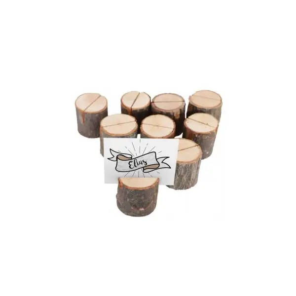 9 Marque-Places Rondins de Bois