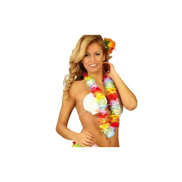 1 Collier Hawaïen Multicolore - Petites Fleurs