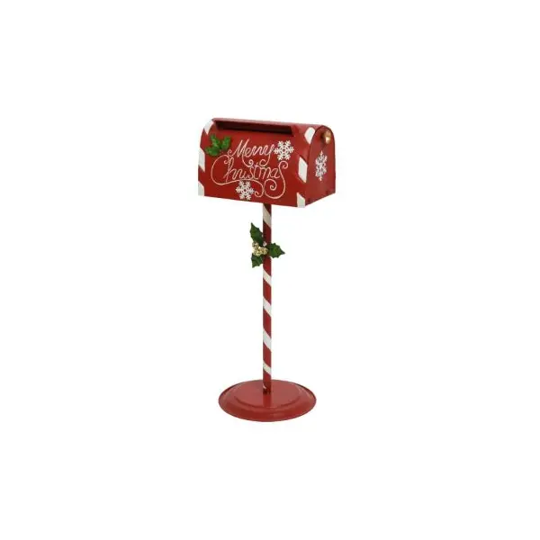Boîte à lettres en zinc sur pied - Merry Christmas
