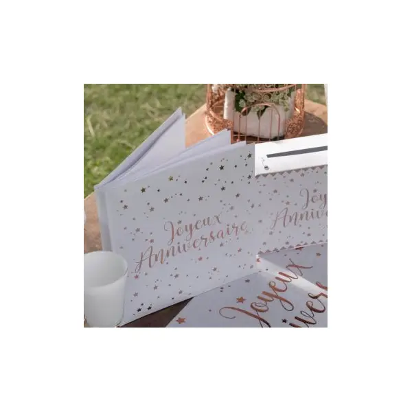 10 Gobelets Joyeux Anniversaire - Métal Rose Gold