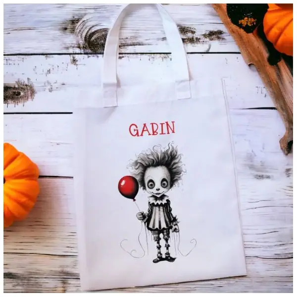 Tote bag enfant personnalisé Halloween Clown