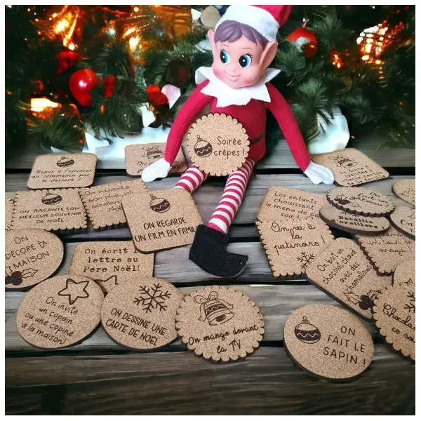 Calendrier de l'avent immatériel du lutin farceur - jetons en liège