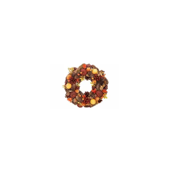 Couronne d'automne pour porte (en pommes de pin)