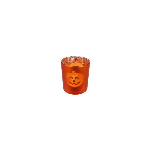 Bougeoir d'Halloween avec dessin de citrouille
