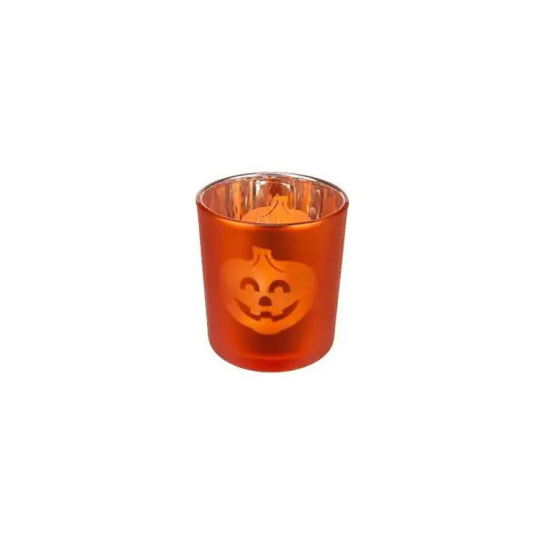 Bougeoir d'Halloween avec dessin de citrouille