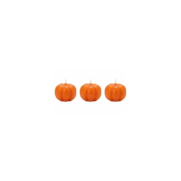 Lot de 3 bougies en forme de citrouille