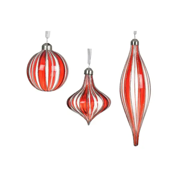Boules verre couleur transparente lignes paillettes