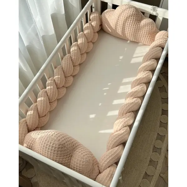 Tour de lit nuage coton nid d'abeille