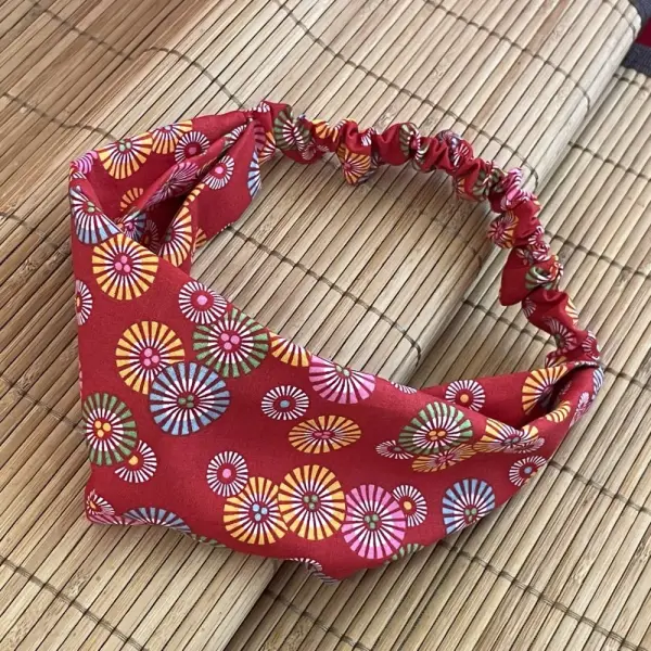 Bandeau pour cheveux soleil levant rouge