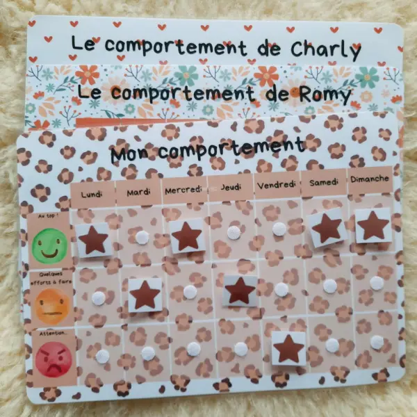 Mon comportement – tableau de motivation à la semaine concernant le comportement de l’enfant