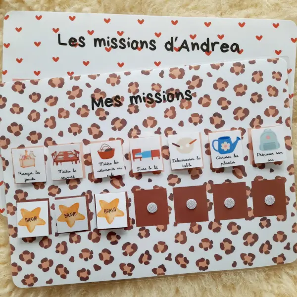Tâches ménagères - tableau de motivation aux tâches ménagères - enfant