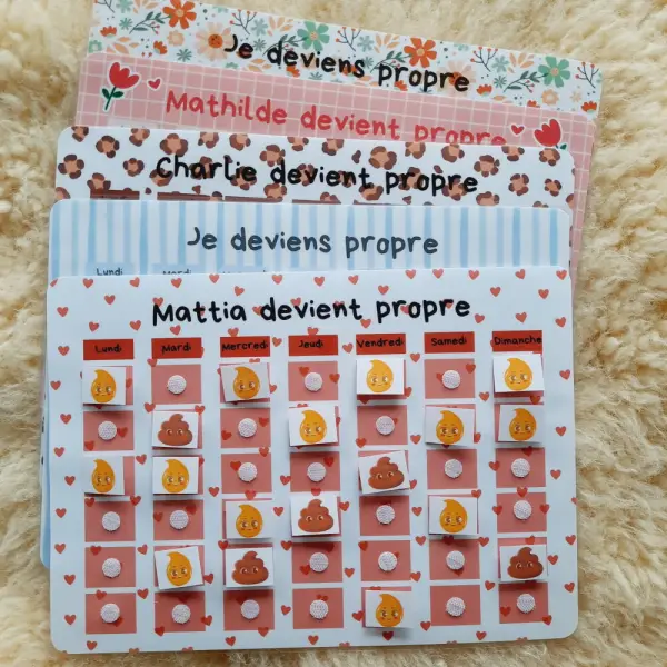 Je deviens propre ! tableau de motivation à la propreté - continence enfant