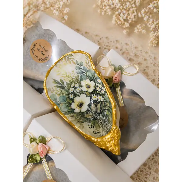 Petite coquille d'huître décorative personnalisée – cadeau invité mariage / baptême