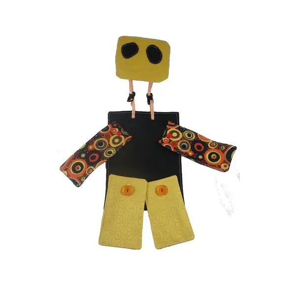 Bonhomme d'habillage jaune, orange et noir - montessori