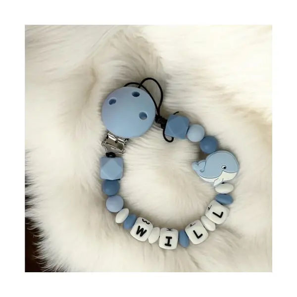 Attache tétine personnalisée , cadeau naissance , perles silicone