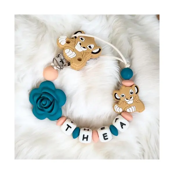 Attache tétine personnalisée , cadeau naissance , perles silicone