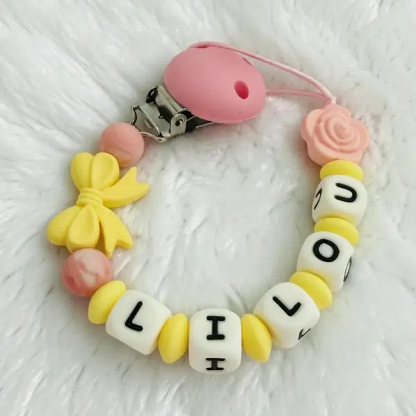 Attache tétine personnalisée , cadeau naissance , perles silicone