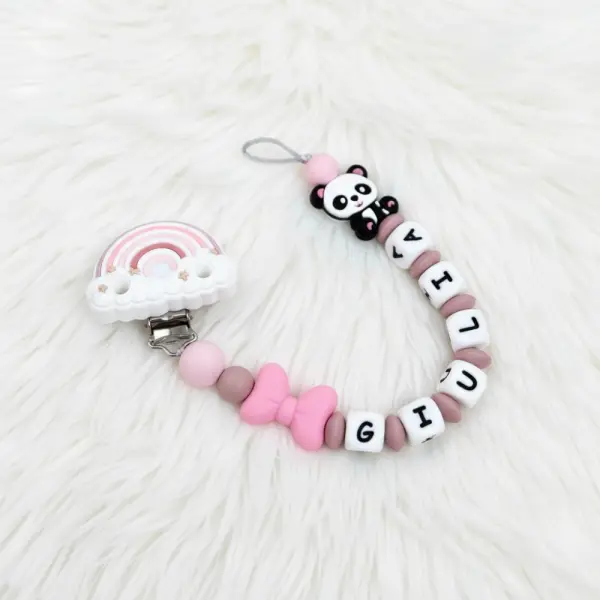Attache tétine personnalisée , cadeau naissance , perles silicone
