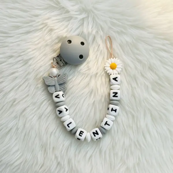 Attache tétine personnalisée , cadeau naissance , perles silicone