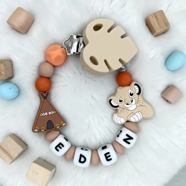 Attache tétine personnalisée , cadeau naissance , perles silicone