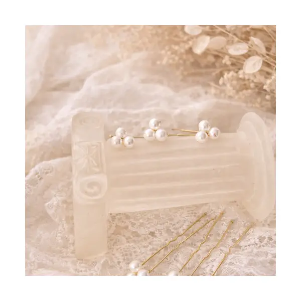 Lot de 5 pics à cheveux perles – bijou de chignon mariage élégant-perline