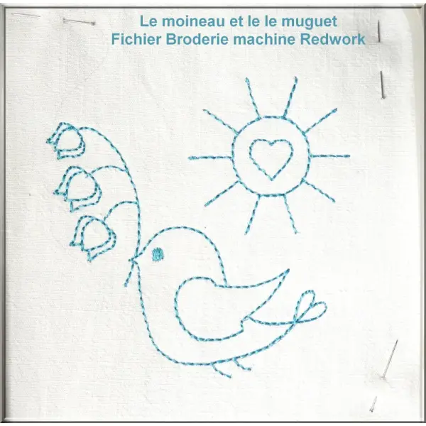 Le moineau et le muguet : fichier broderie machine