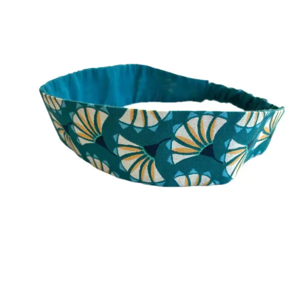 Bandeau cheveux femme émeraude et jaune