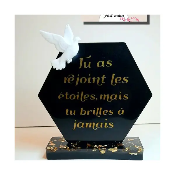 Petite plaque souvenir en résine époxy " tu as rejoint les étoiles, mais tu brilles à jamais"