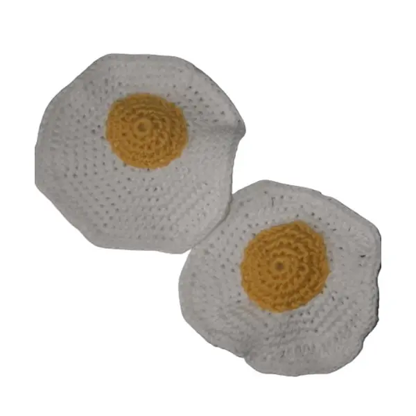 Lot de 2 œufs au plat au crochet pour dinette