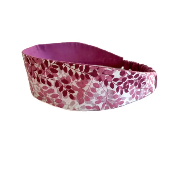 Bandeau cheveux femme mauve et blanc