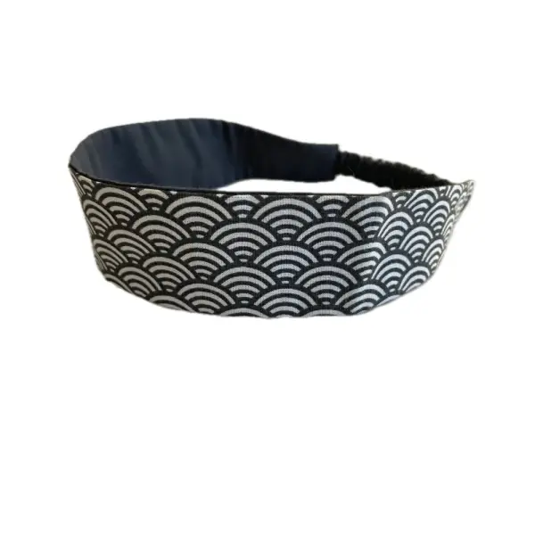 Bandeau cheveux femme éventails gris et blanc
