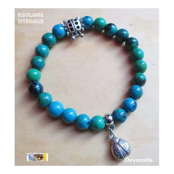 Médaillon pierre chrysocolle forme donut