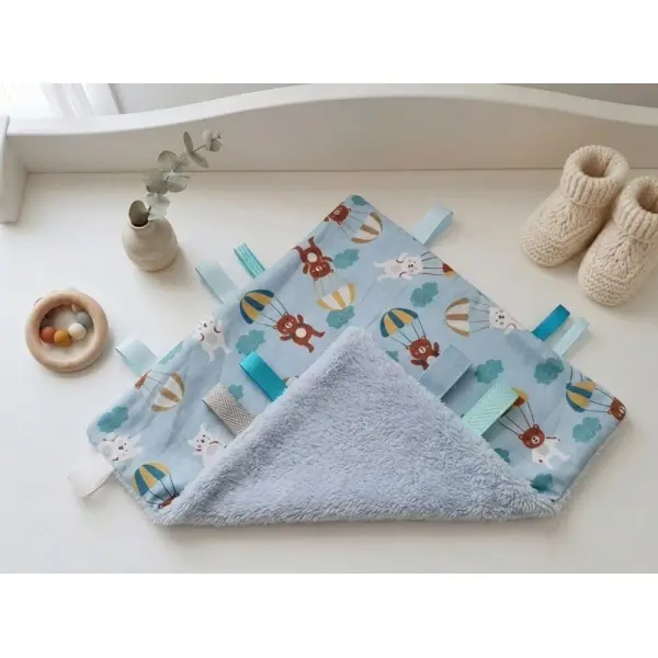 Doudou plat carré coton motifs oursons