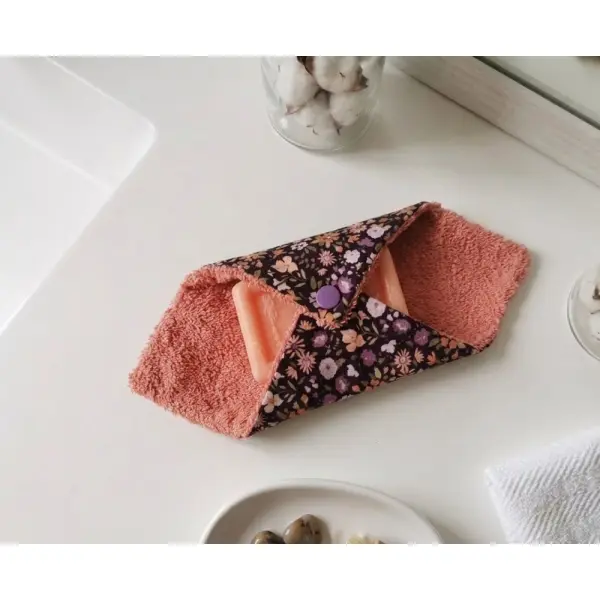 Pochette à savon tissus imprimé et doublée éponge