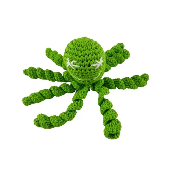 Pieuvre verte au crochet pour nouveau-né