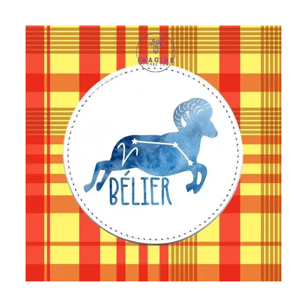 Sous verre en cuir - sublimation - impression infusible ink - horoscope - astrologie - constellations - signe du bélier - galaxie