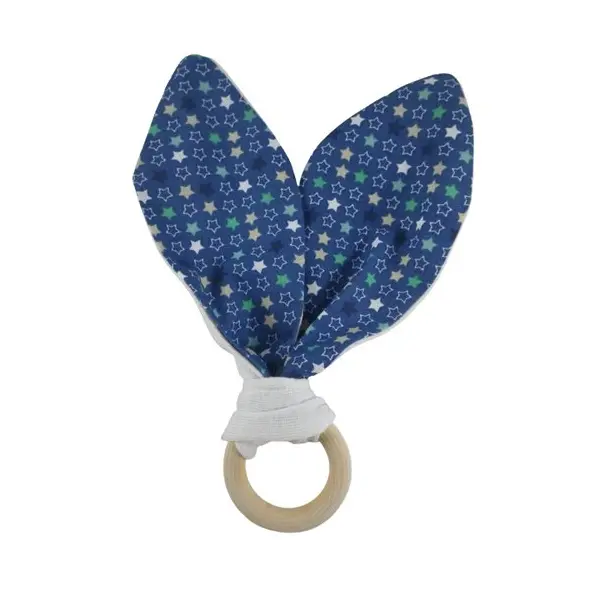 Anneau de dentition bleue étoilé oreilles inspiration montessori