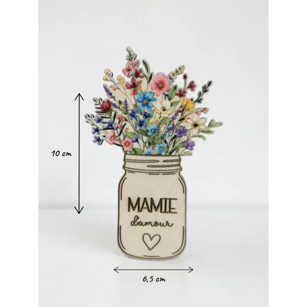 Magnet en bois personnalisé avec carte + enveloppe cadeau - demande surprise parrain marraine - cadeau baptême communion