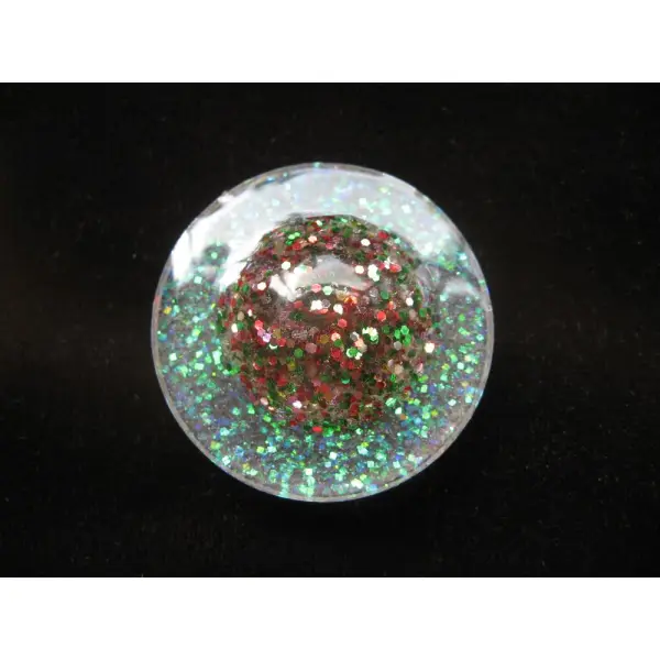 Bague ajustable unisexe cabochon paillettes multicolores sur fond blanc nacré diamètre 35mmn résine diamètre 30mm
