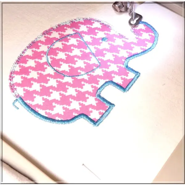 Eléphant en appliqué : fichier broderie machine