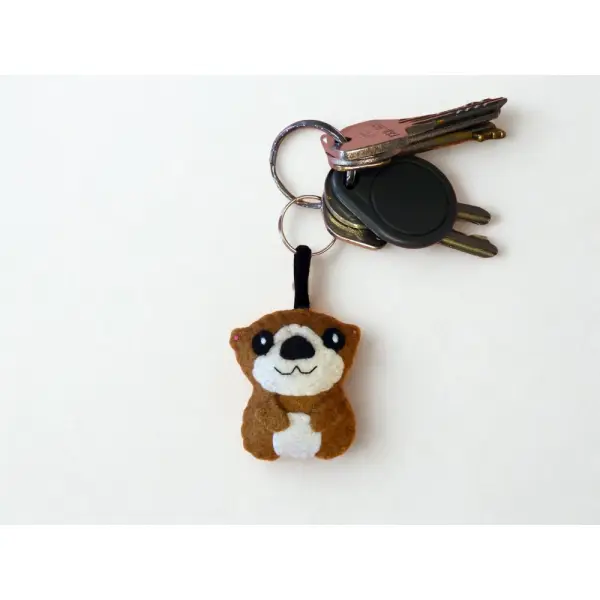 Porte clé loutre, breloque de sac kawaii en feutrine