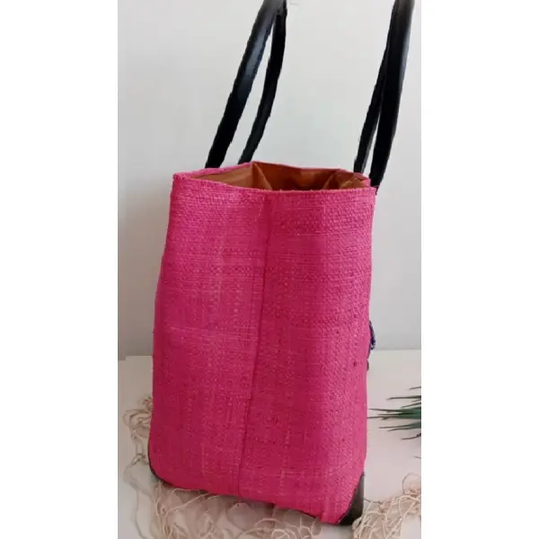 Sac/panier malgache fuschia (customisé)