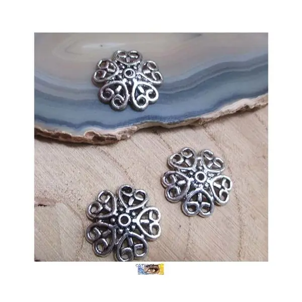 1 calotte - coupelle fleur métal argent