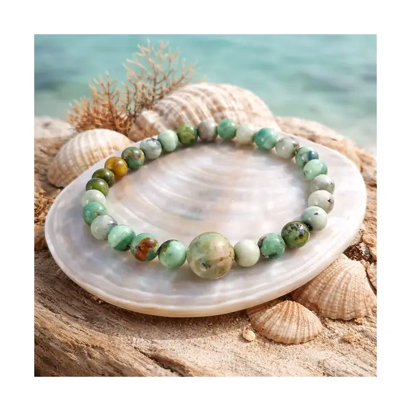 Bracelet de guérison – variscite & agate verte