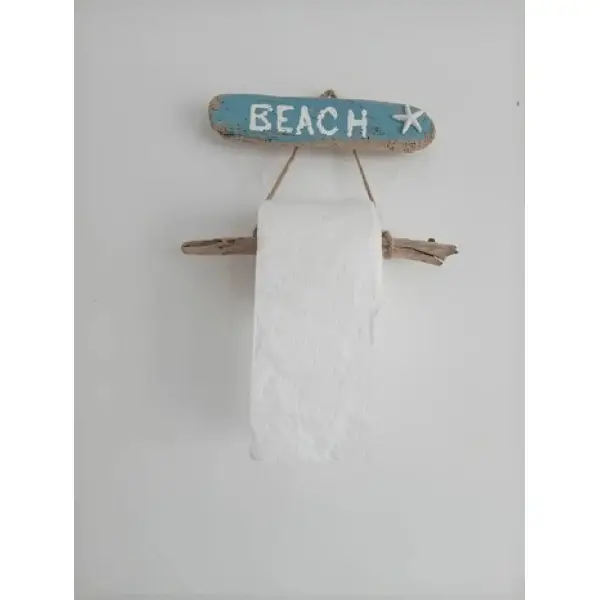 Porte papier toilette avec bois flotté " beach"