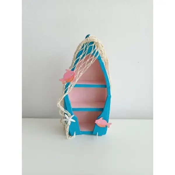 Porte clés murale marin en forme de barque