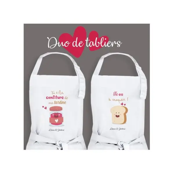 Duo de tabliers cuisine Tartine et confiture