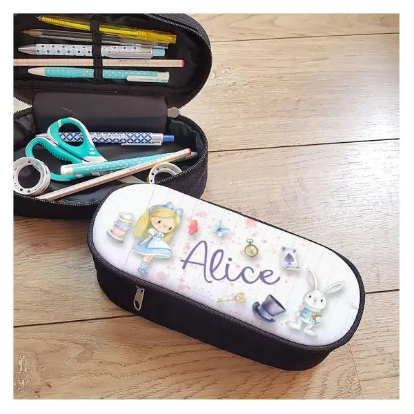 Trousse à crayons personnalisable, Alice aux pays des merveilles