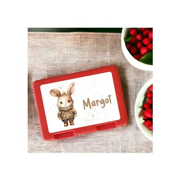Boîte à goûter personnalisée lapin