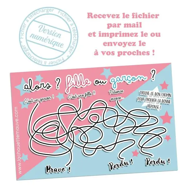 ***A IMPRIMER*** Annoncez le sexe de bébé avec un labyrinthe !